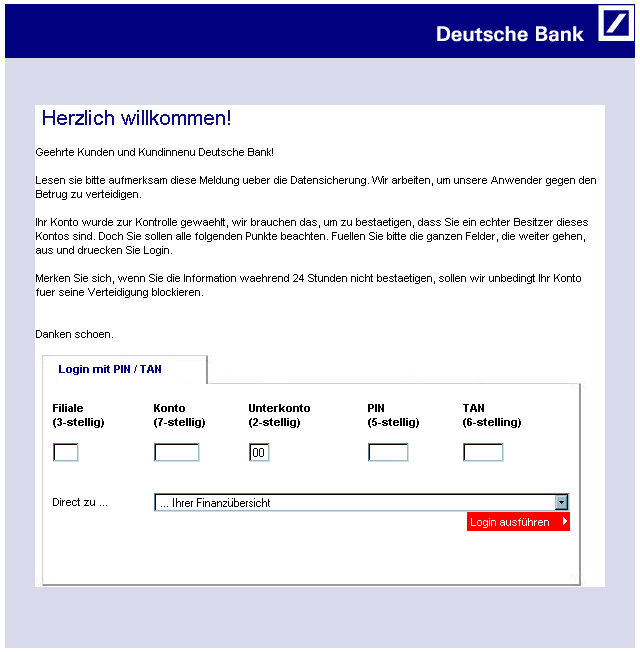 Deutsche Bank Login Login Seite