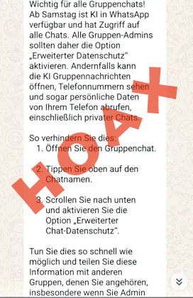 WhatsApp-Nachricht
